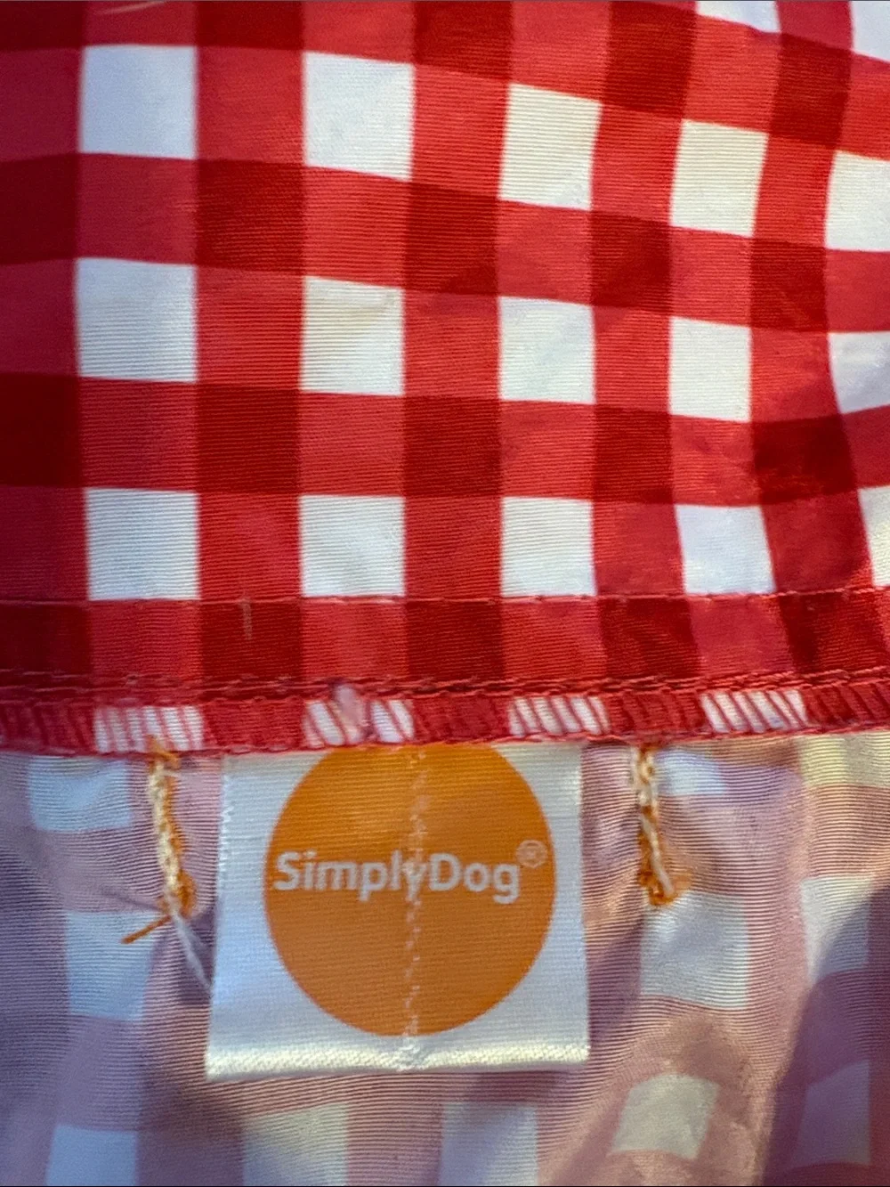 Red Gingham Dog Shirt with Denim Pockets - never worn, XS size